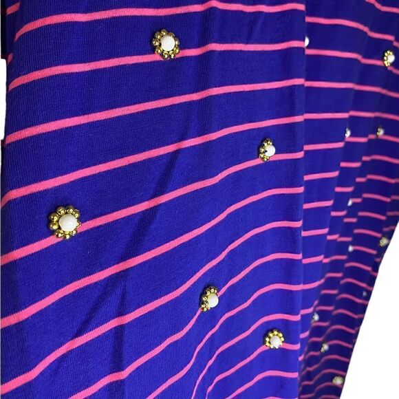 Lilly Pulitzer Pearl Beaded Cotton Striped Shift Dress - Picture 3 of 6